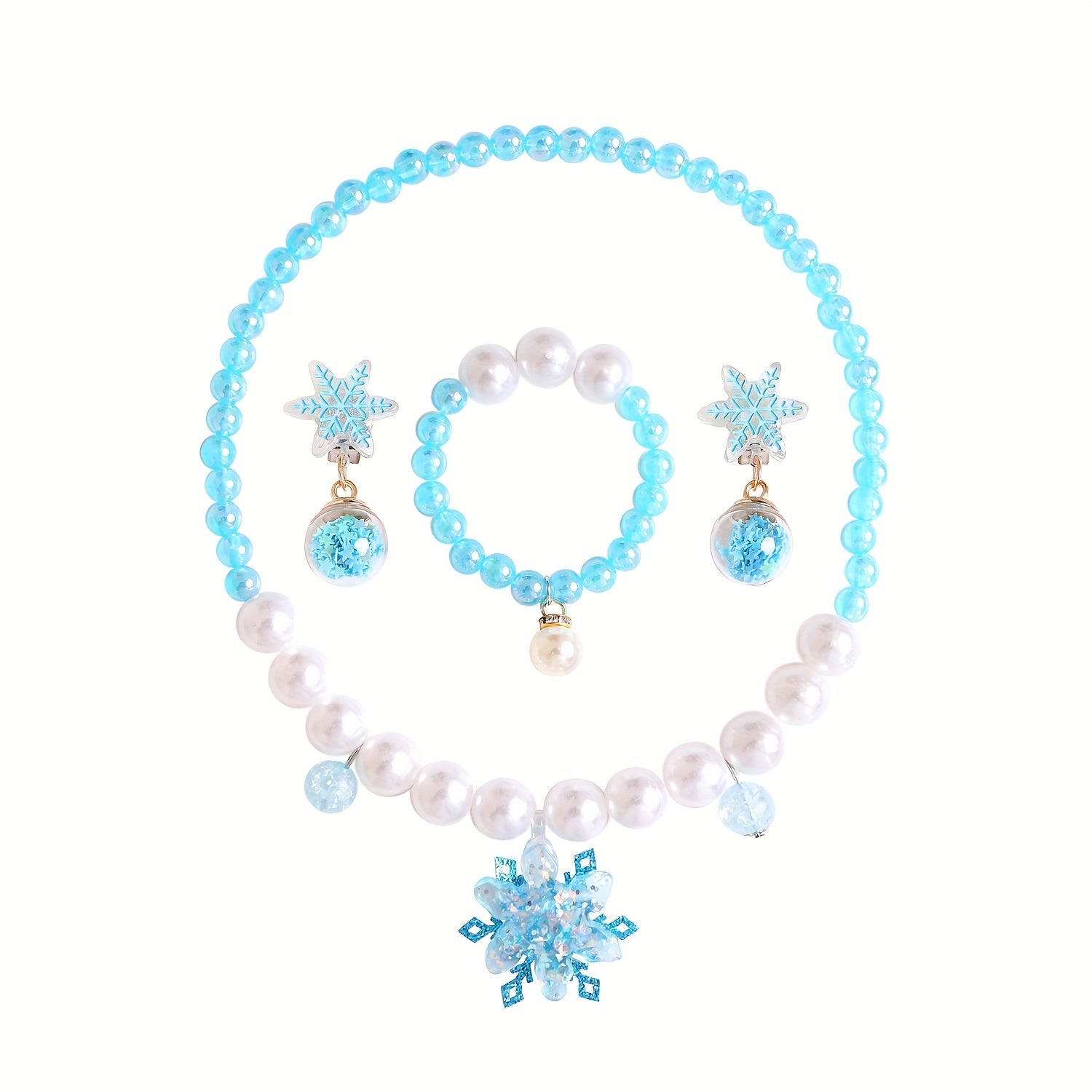 Unicorn Rainbow Jewelry Set for Kids - Earrings, Necklace, Bracelet, Ring