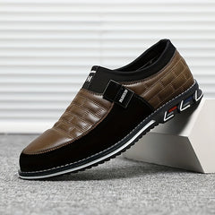 Men's Smart Casual Slip-On Dress Shoes with Stitching Detail
