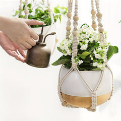 3-Pack Macrame Plant Hangers Indoor Hanging Planter Basket Flower Pot Holder