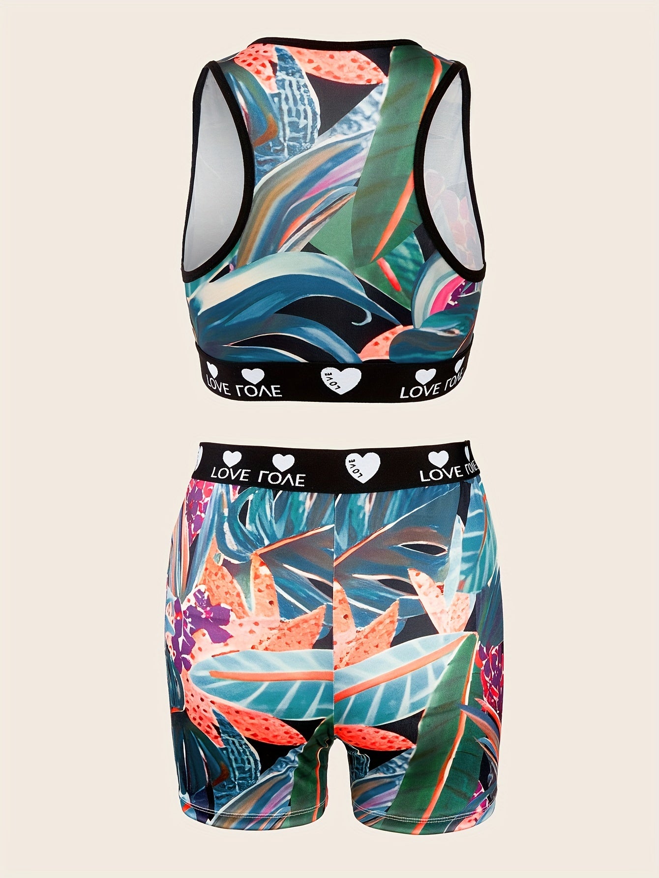 Floral Print Wireless Tank Bra & Panties Set