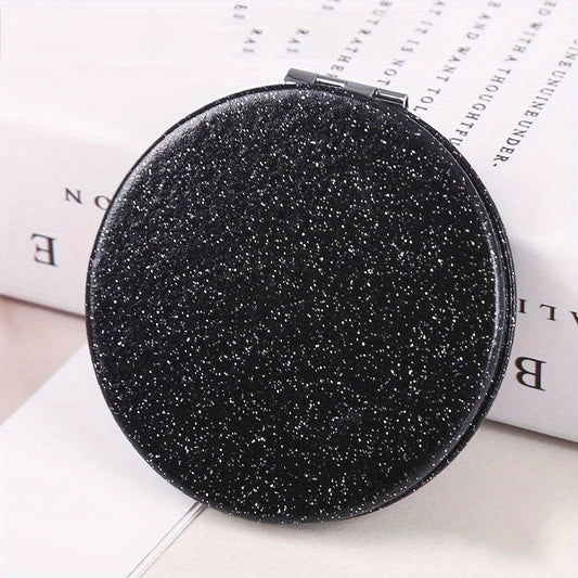 Glitter Compact Pocket Mirror for Purse, 2-Sided Beauty Mirror