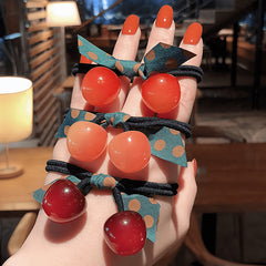 2pcs Jelly Big Cherry Hair Ties Bow Hair Band Hair Accessories