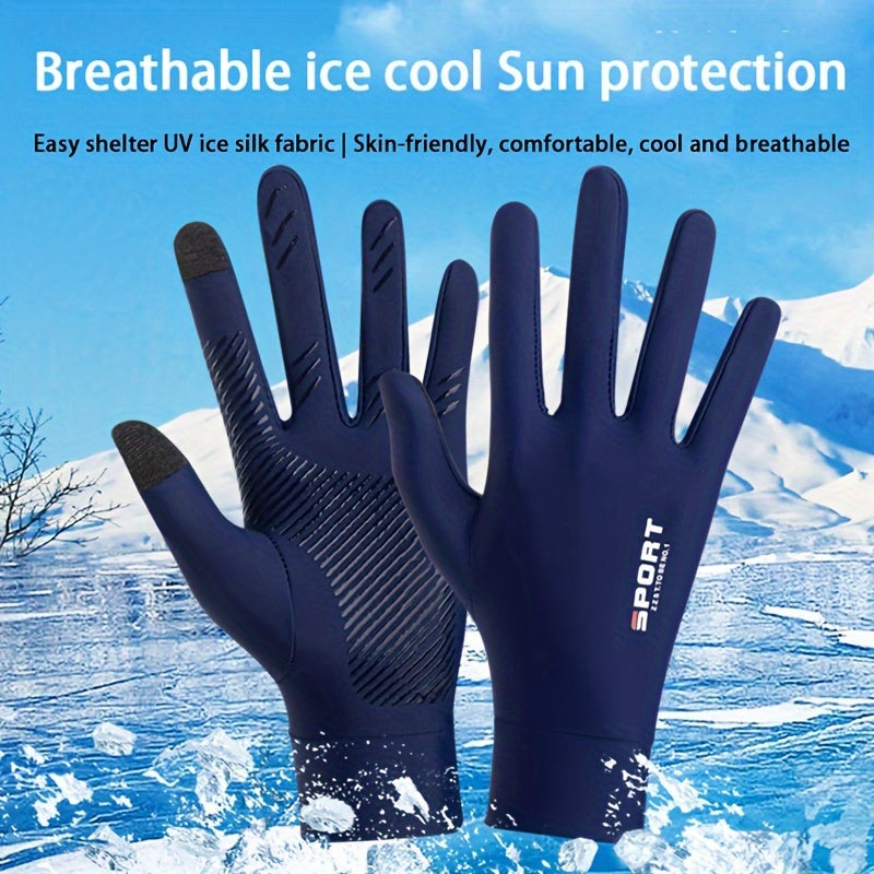 Outdoor Sunscreen Gloves Ice Silk Thin Style Non-slip Gloves
