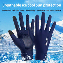 Outdoor Sunscreen Gloves Ice Silk Thin Style Non-slip Gloves