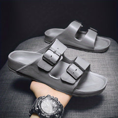 Men's Two Band Slide Sandals for Outdoor Beach