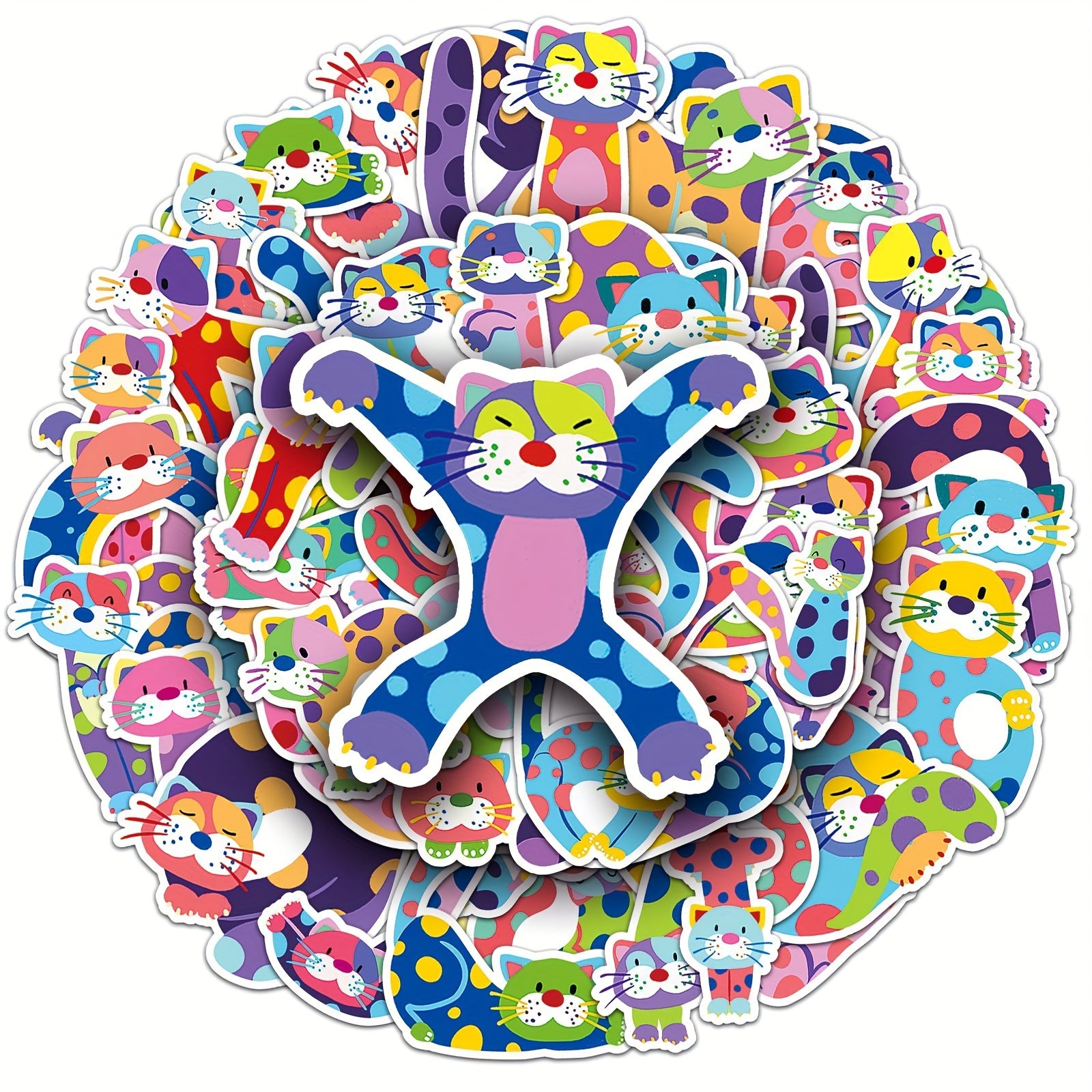 52pcs Cat Series Stickers for Guitar Skateboard Laptop Car