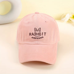 Rabbit Embroidery Baseball Cap Cartoon Solid Casual Sun Hat Adjustable Dad Hats