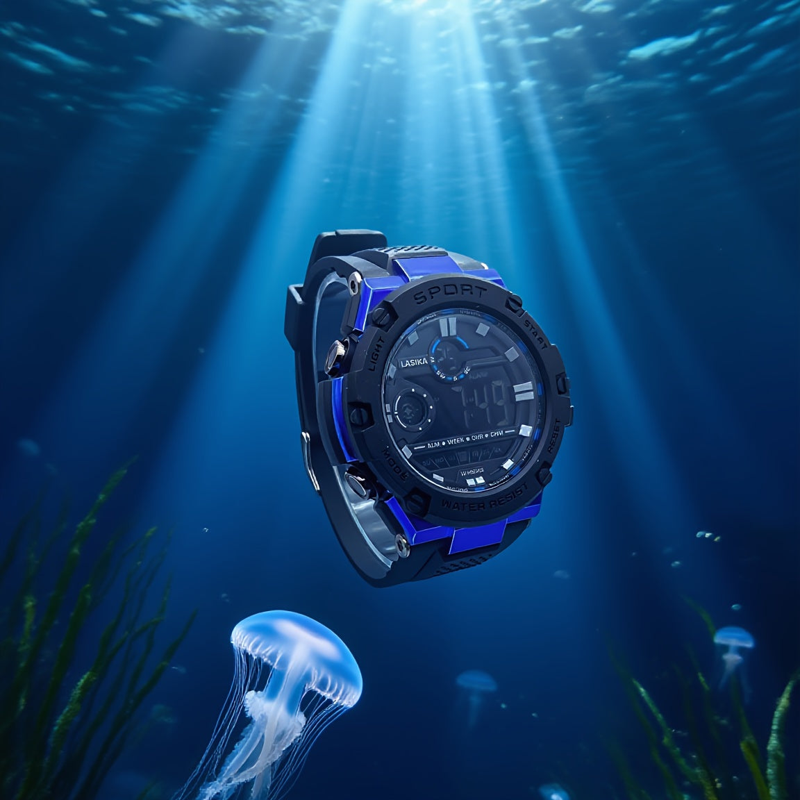Boys Alarm Clock Swimming Watch Digital Display Sport Chronograph for Teens