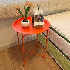 Foldable Round Tray Table for Flower Pots Books Ornaments