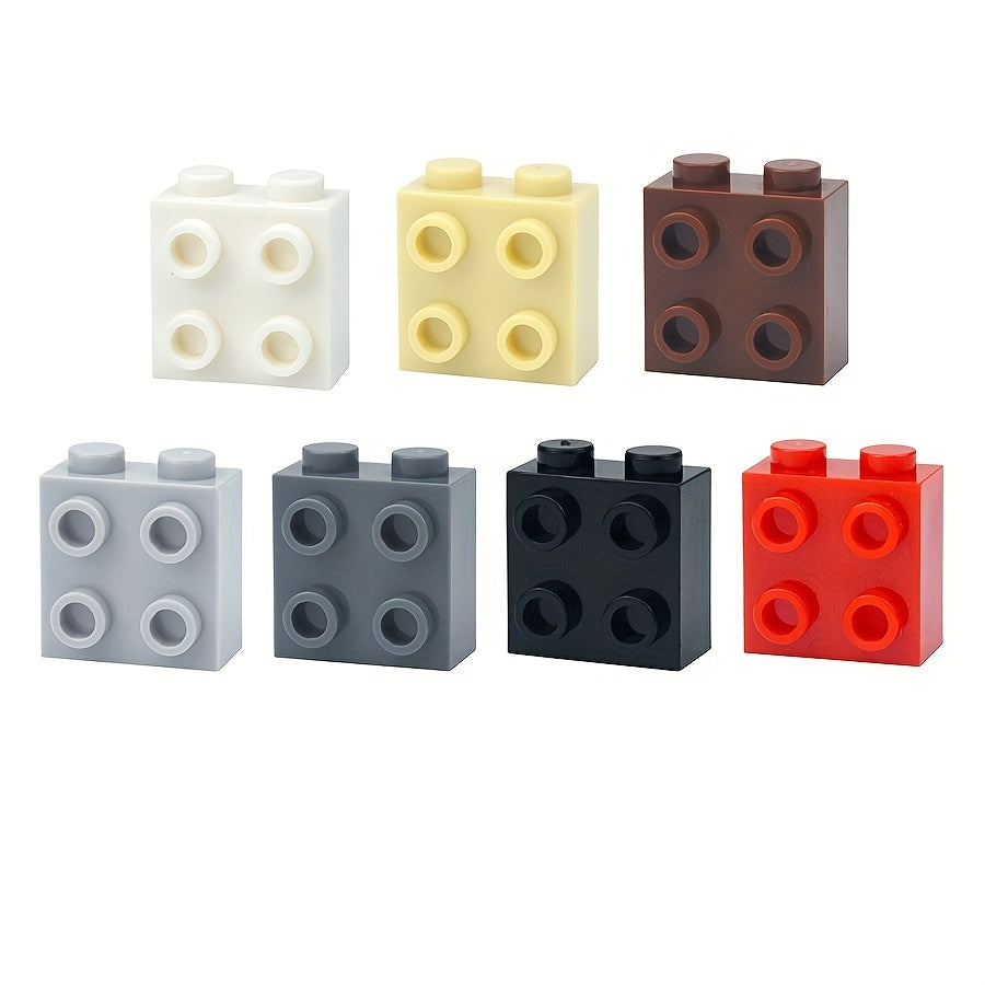 40pcs DIY Thick Bricks 1X2X1 2 3 with Studs on 1 Side Knobs Building Blocks