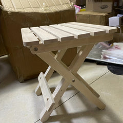 Compact Wooden Folding Step Stool Bench