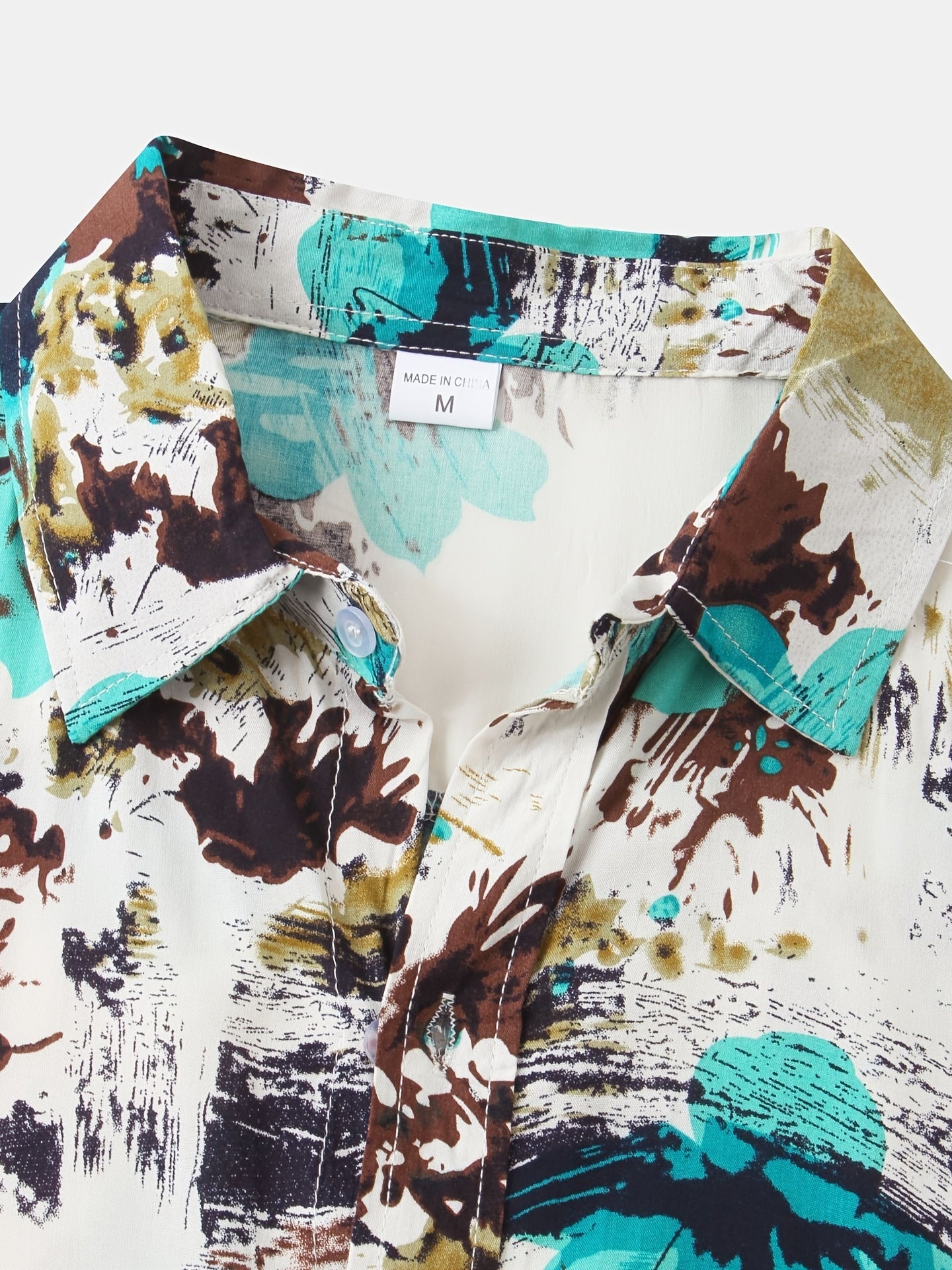 Men s Cotton Splatter Paint Short Sleeve Shirt Hawaiian Shirt