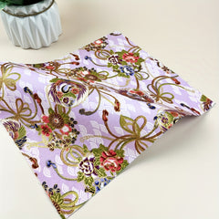 5pcs Japanese Style Purple Flower Cotton Quilting Fabric DIY Clipping Cloth