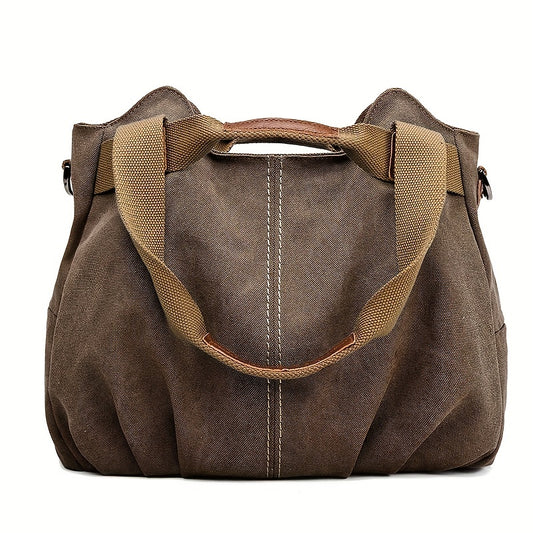 Vintage Canvas Tote Bag Large Capacity Crossbody Bag