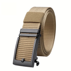 Men's Adjustable Nylon Ratchet Belt with Extension Buckle