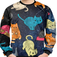 Kids Cat 3D Print Sweatshirt Boys Girls Hip Hop Street Sports Casual Tops