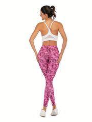 Sexy Red Lips Print Leggings Casual High Waist Slim Leggings