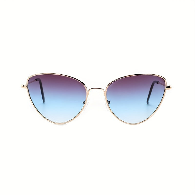 Cat Eye Sunglasses Metal Frame Gradient Lens UV400