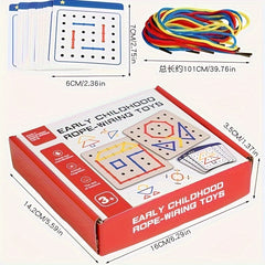 Wooden Lacing Toy Shoe Tying Game
