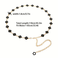 Lucky Clover Golden Waist Chain & Reversible Belly Chain