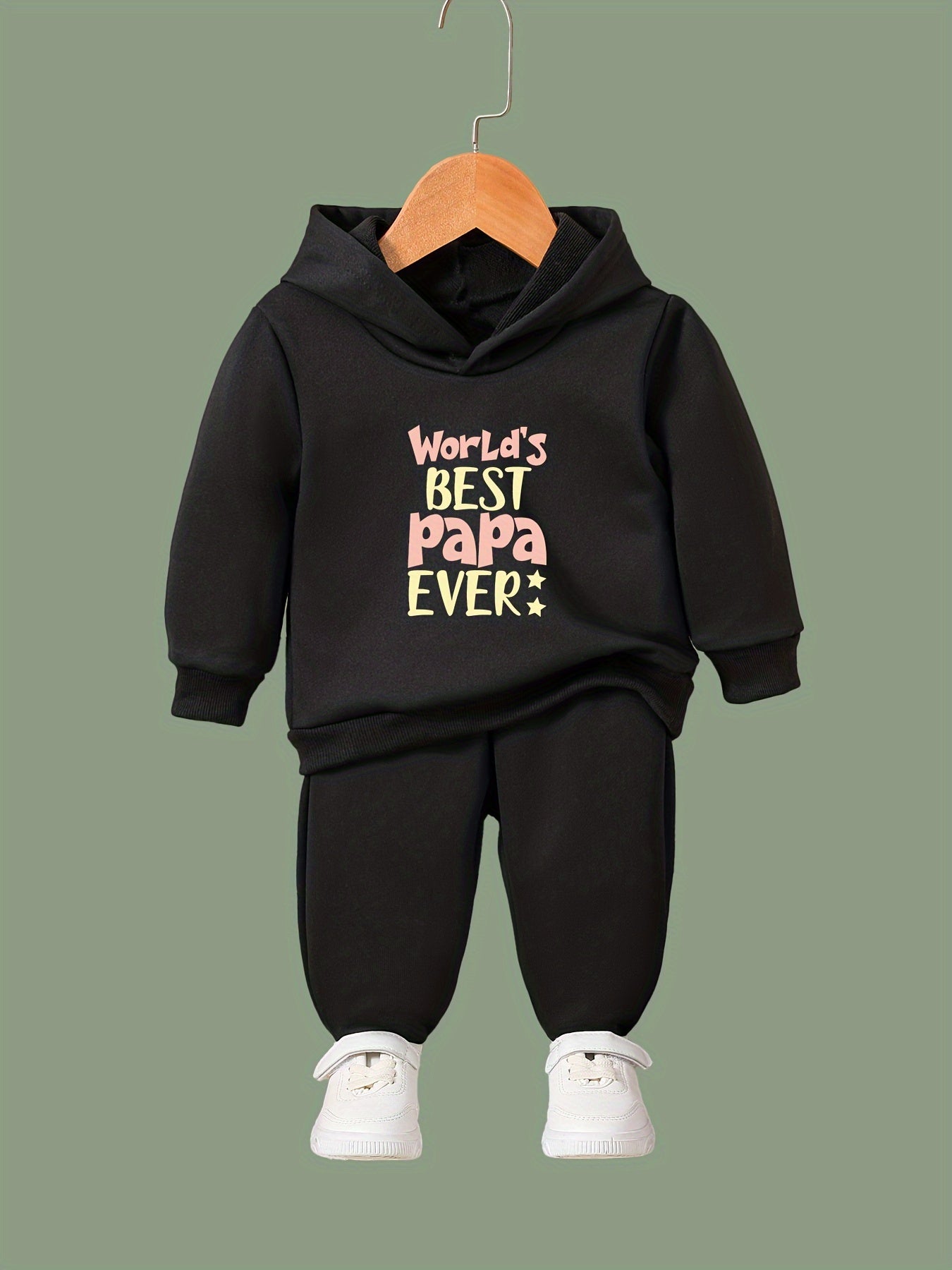 World's Papa Pattern Long Sleeve Hooded Sweatshirt Girls Comfy Hoodies Pullover