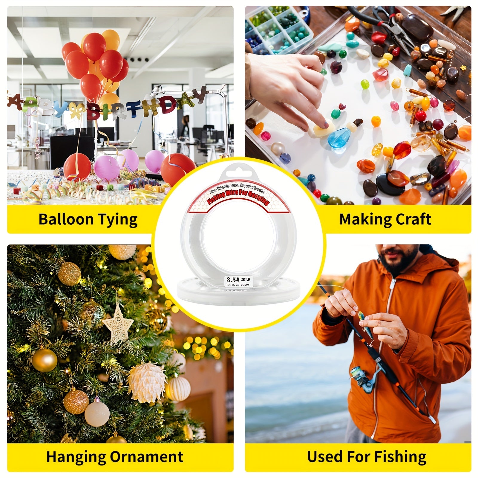 Clear Fishing Wire Monofilament Line 97m Strong Nylon String Supports 68KG