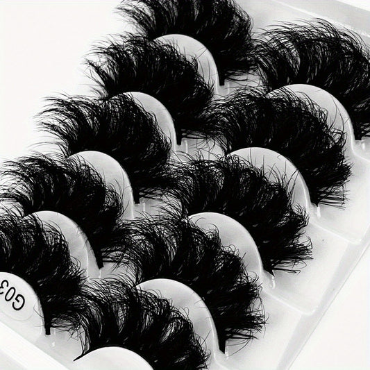 5 Pairs Crisscross Faux Mink Lashes Thick False Eyelashes Extension for Party