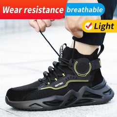 Men's Steel Toe High Top Work Safety Shoes Anti smashing Industrial Shoes