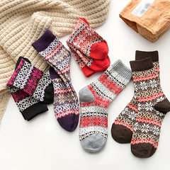 5 Pairs Geometric Pattern Colorblock Socks Women's Stockings & Hosiery