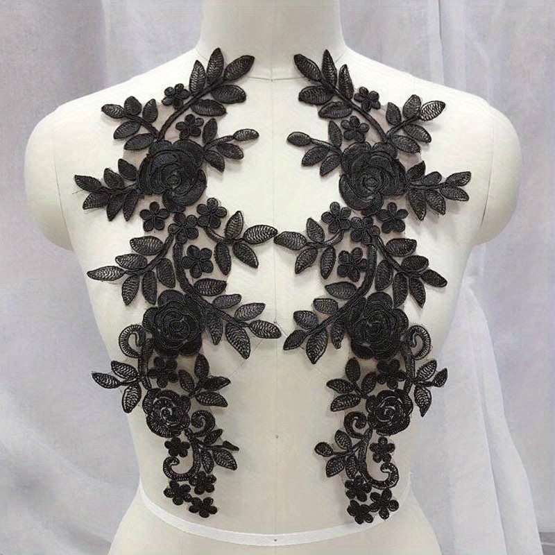 2pcs Water Soluble Lace Car Bone Lace Flower Cloth Stickers