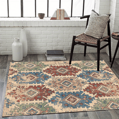 Fluffy Faux Wool Area Rug Vintage Bohemian Carpet Living Room Bedroom