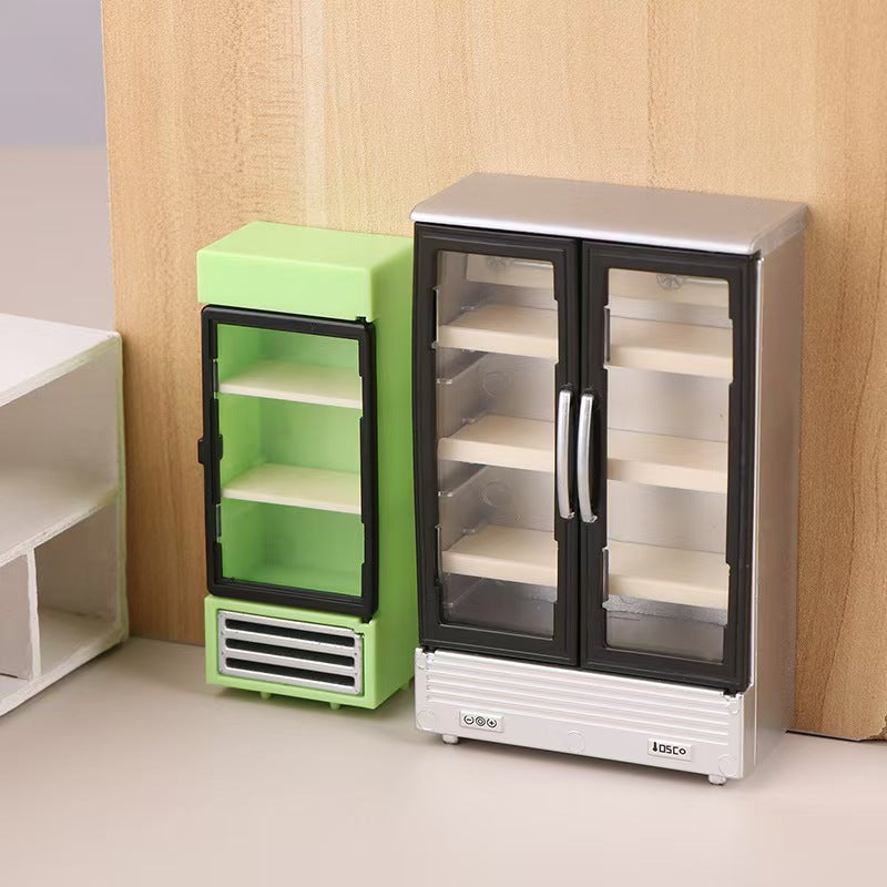 Mini Dollhouse Refrigerator Easy Assembly Realistic Micro Landscape Photography