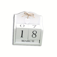 Modern Minimalist Peach Heart Wooden Calendar Decoration for Home and Office