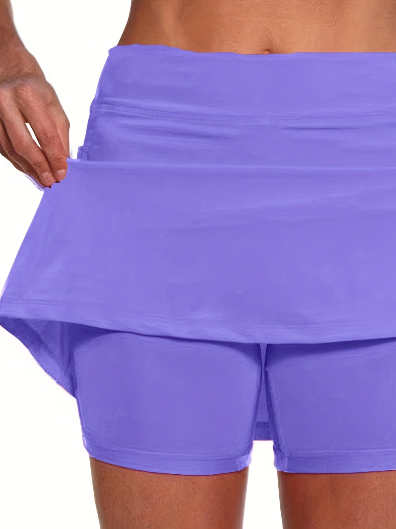 Solid Pocket Skort Running Tennis Golf Skort Women's Clothing