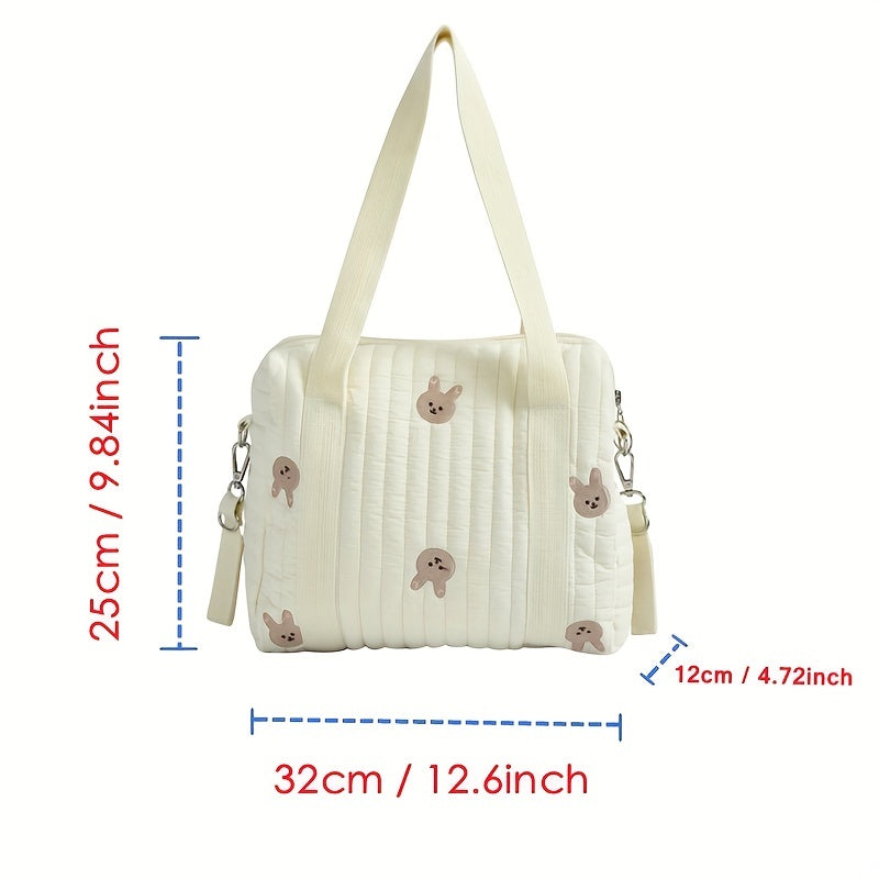 Embroidered Mommy Bag Large Diaper Bag Milk Bottle Organizer