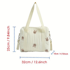 Embroidered Mommy Bag Large Diaper Bag Milk Bottle Organizer