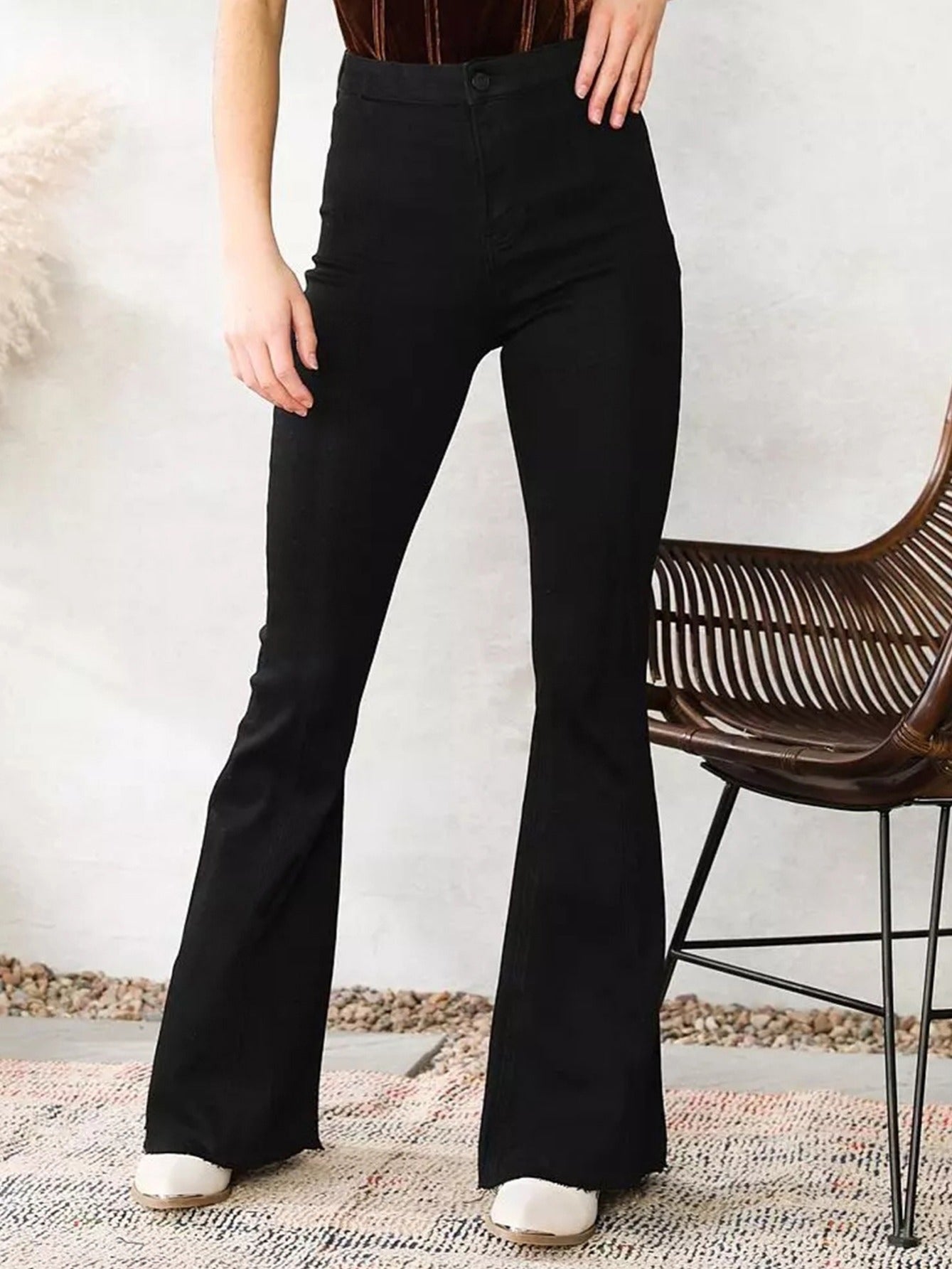 High Waist Wide Leg Denim Pants Flared Jeans