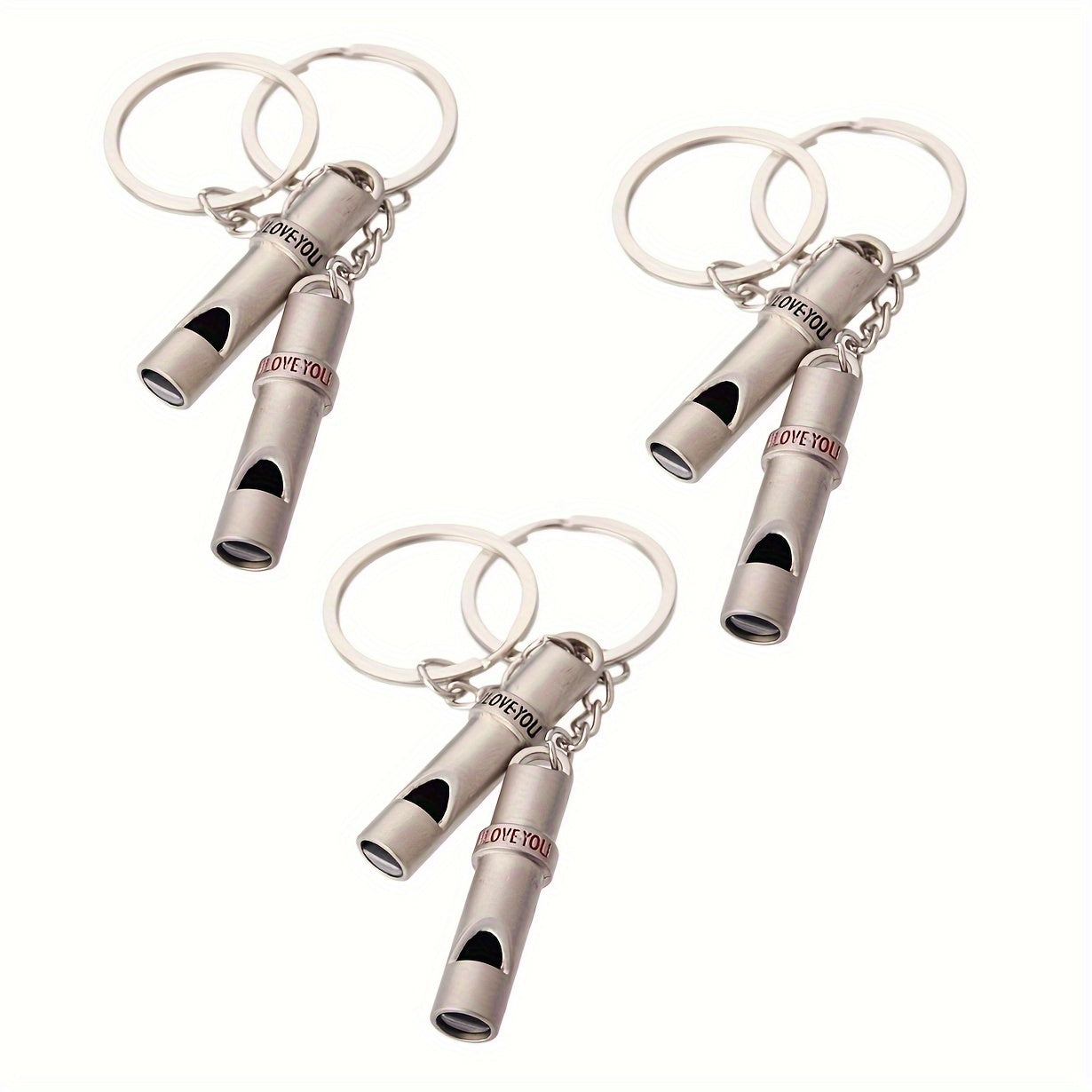 3 Sets Survival Whistle Keychain for Outdoor Emergency