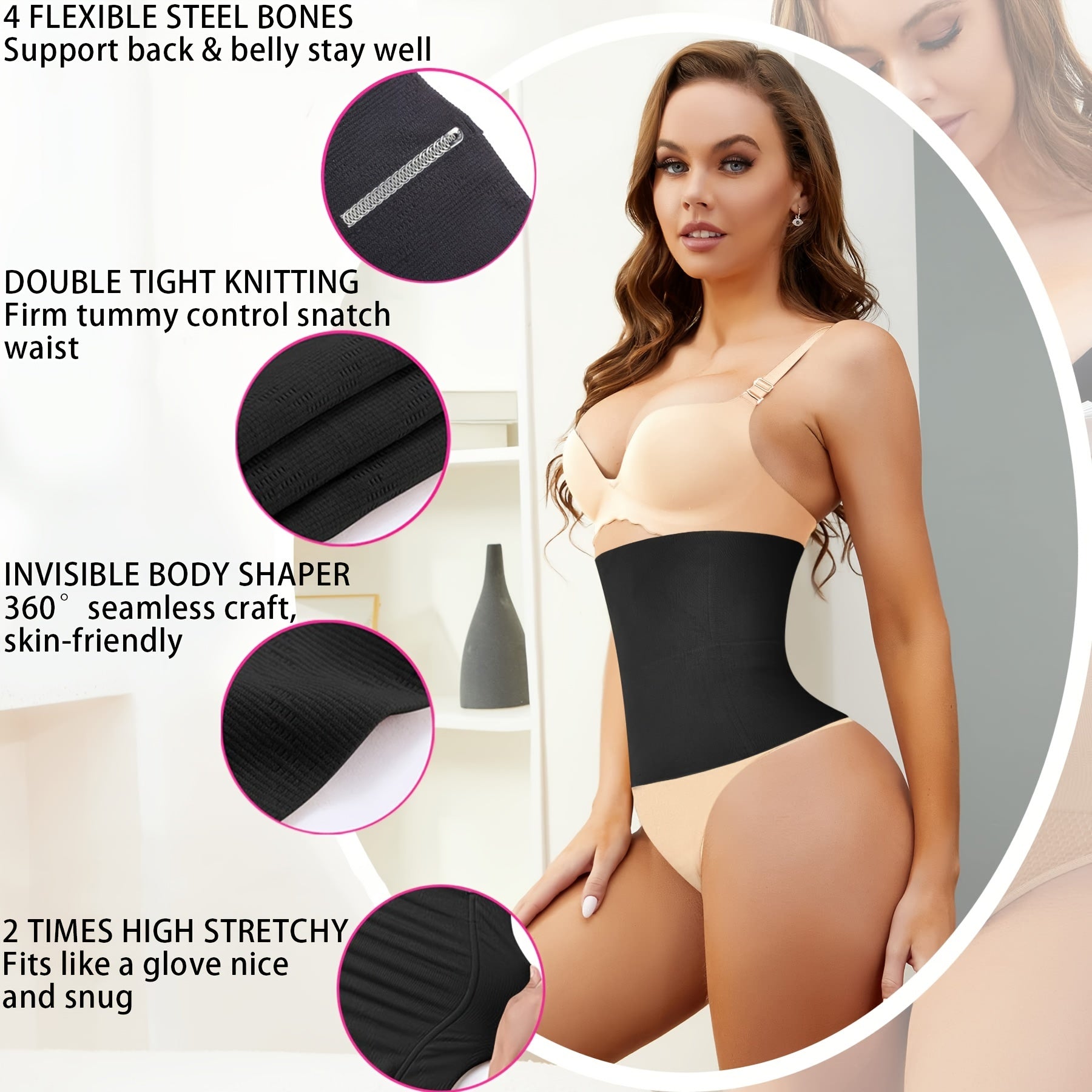 SCARBORO Waist Trainer Shapewear Tummy Control Waist Cincher Slim Body Shaper