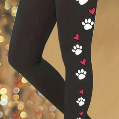 High Rise Paw & Heart Print Leggings
