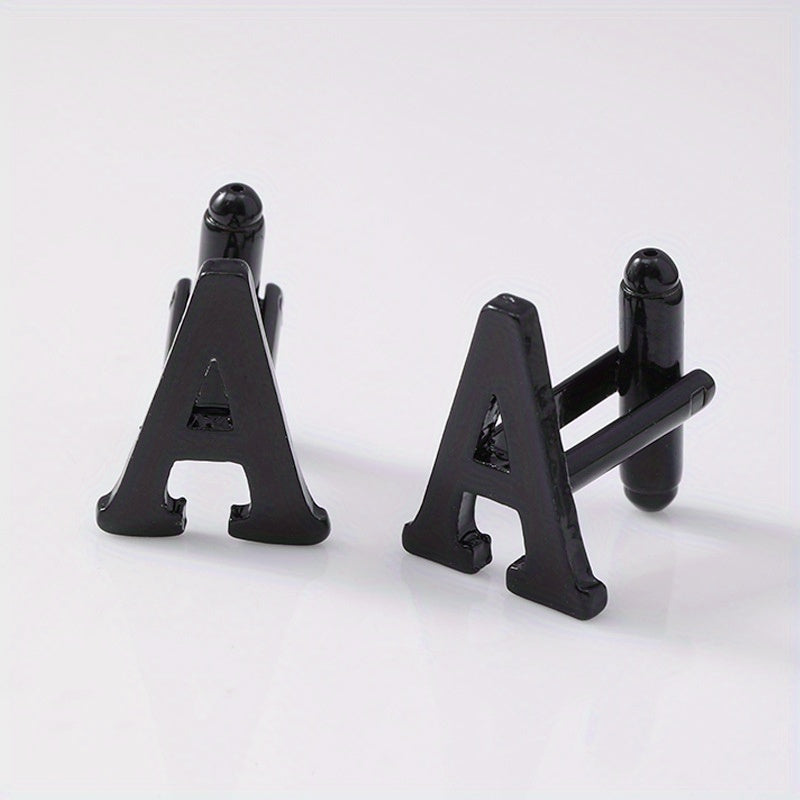 Alloy Cufflinks For Men With Shirts - A-Z English Letters