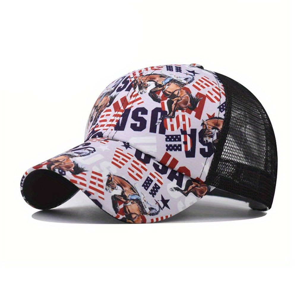 Ponytail Golf Trucker Hat Mesh Baseball Cap Adjustable Sunscreen Dad Hat