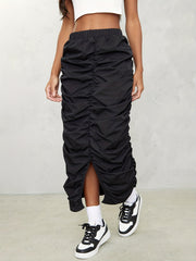 Elastic Waist Split Skirt for Spring & Summer
