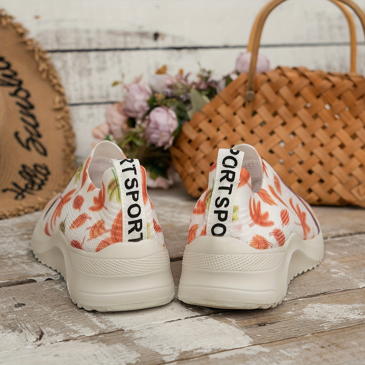 Cartoon Print Running Shoes Shock Absorption Non Slip