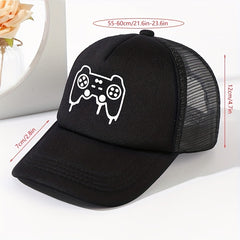 Game Machine Print Baseball Cap Sunshade Mesh Peaked Cap