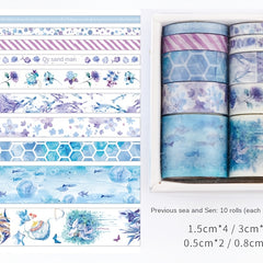 10 Rolls Hand Account Sticker Materials Tape Set