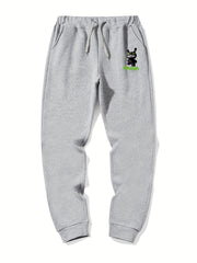 Cartoon Print Men's Drawstring Sweatpants With Pockets