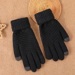 4pcs Men's Winter Knitted Touch Screen Gloves Coldproof Cycling Gloves