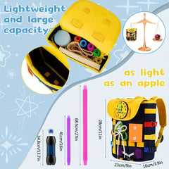 Busy Board Toddler Backpack Develop Fine Motor Skills & Basic Life Skills
