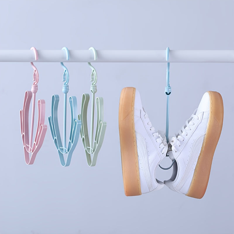 4pcs Windproof Double Hook Balcony Shoe Rack